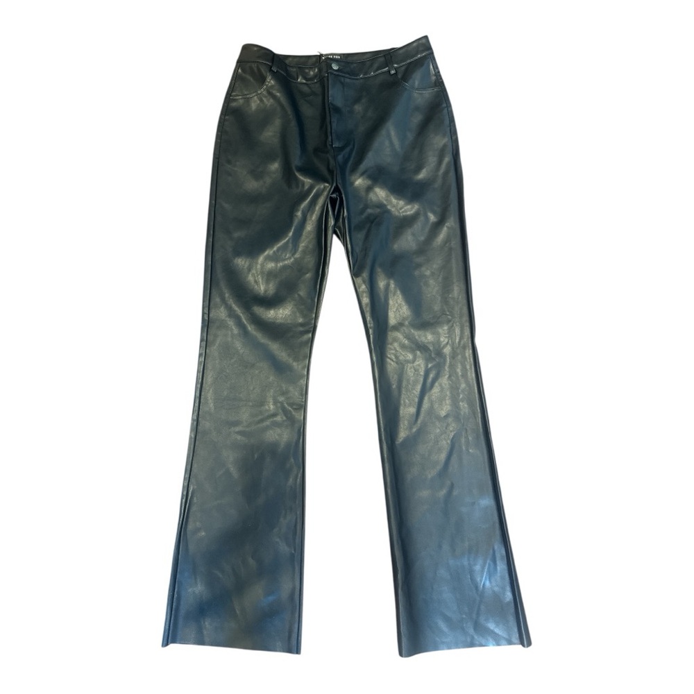 NWT Whitefox Boutique Women’s Leather Pants Not Again PU Sz Large Black Pockets